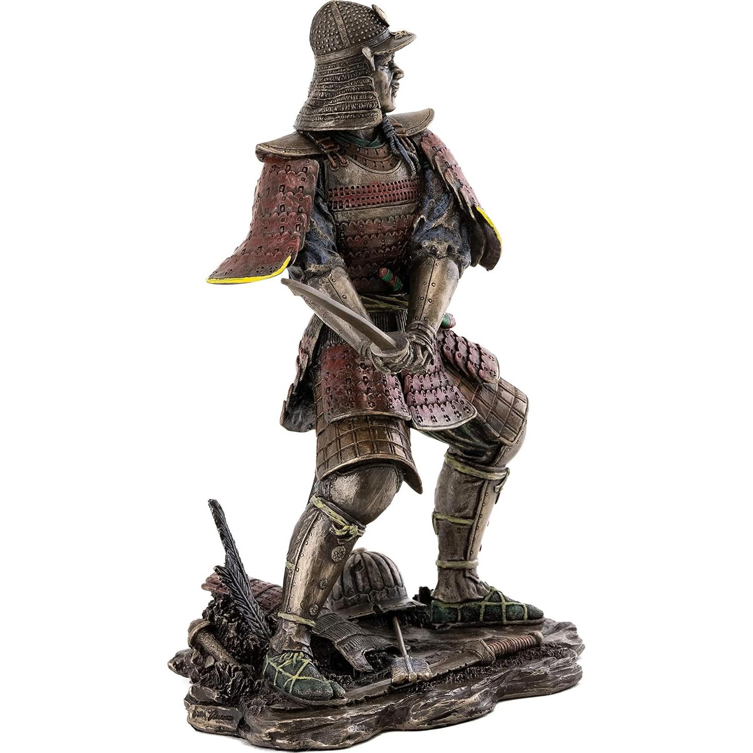 Estatua Samurai General Minamoto en Bronce Frío 21 cm