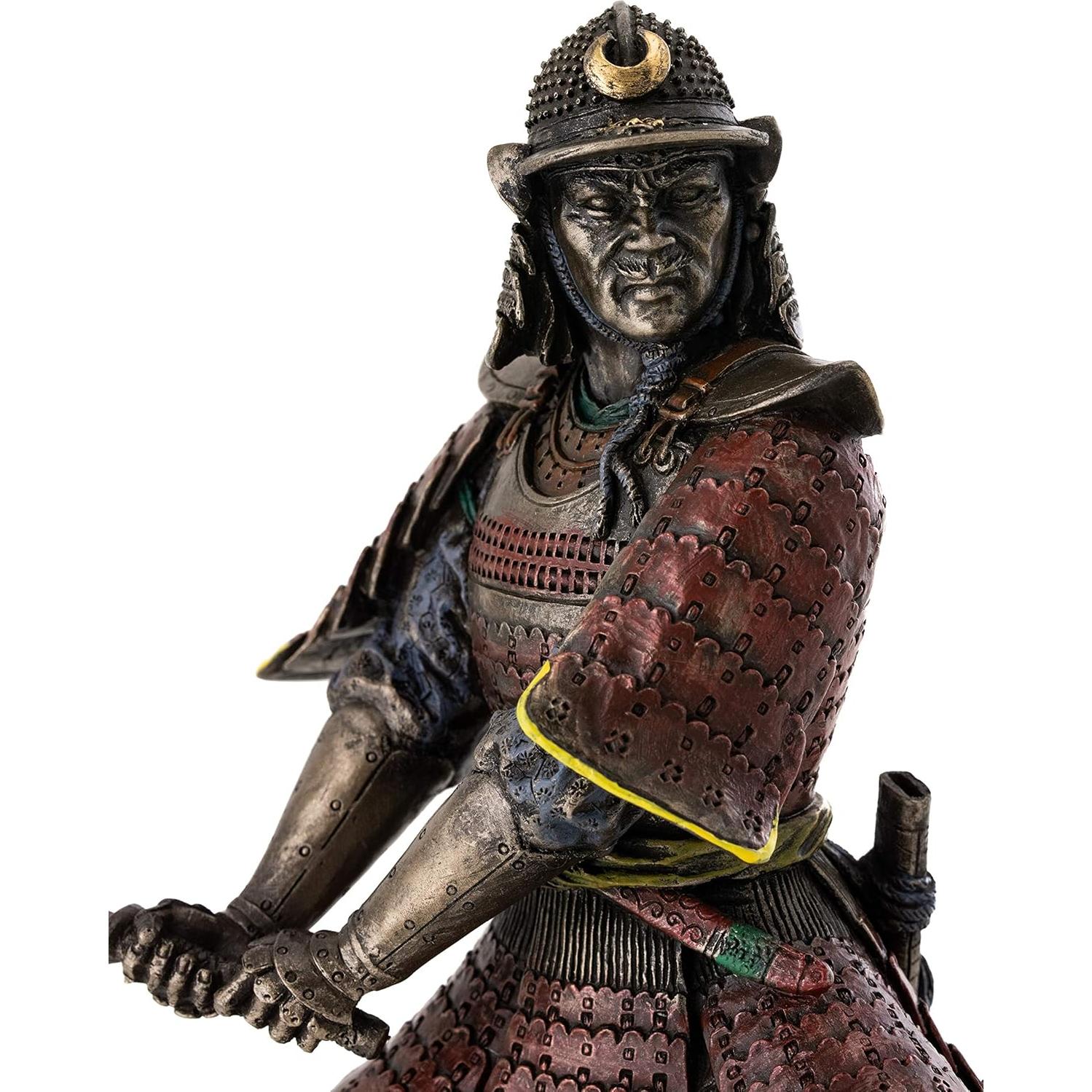 Estatua Samurai General Minamoto en Bronce Frío 21 cm