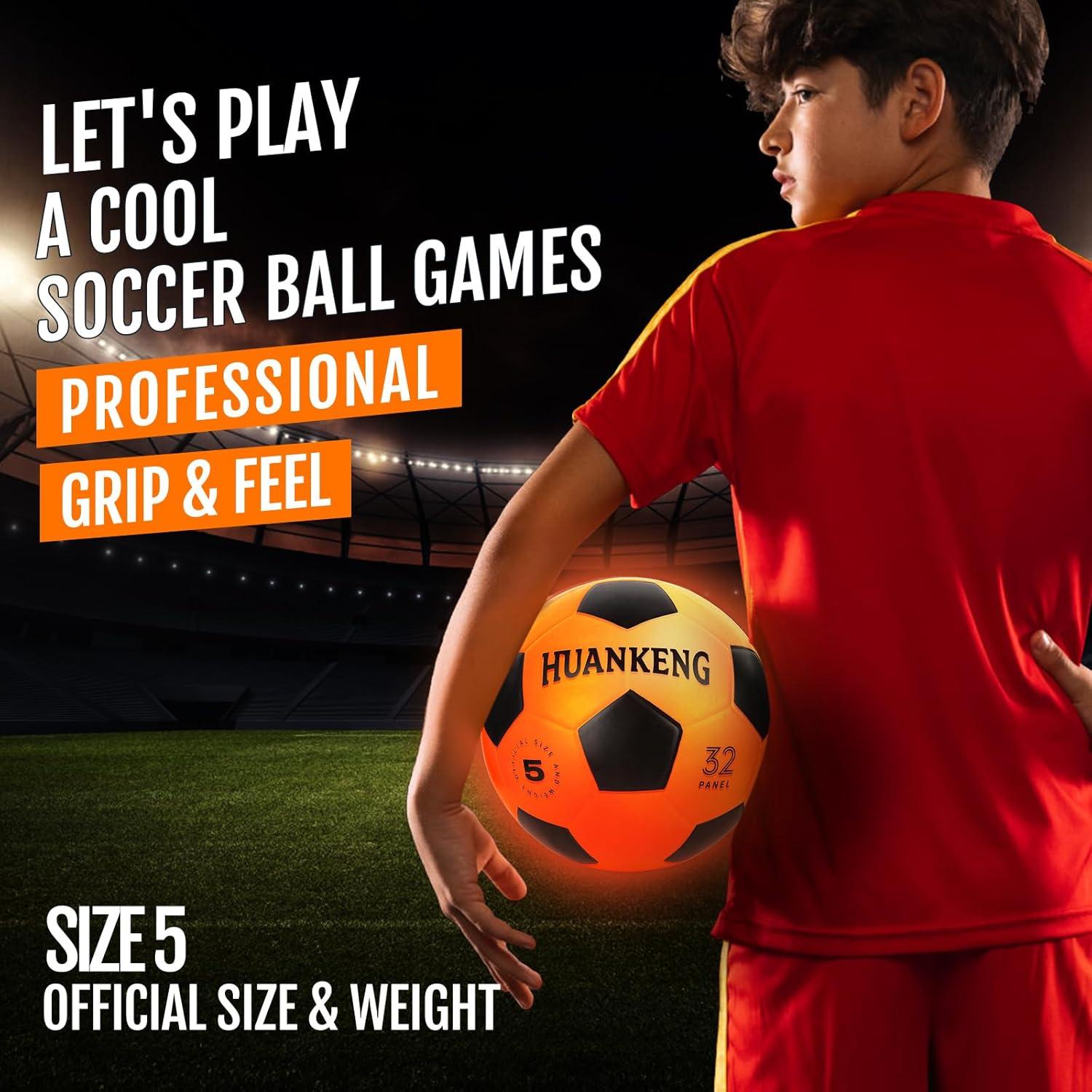 Pelota de Fútbol Iluminada HuanKeng Tamaño 5 Recargable