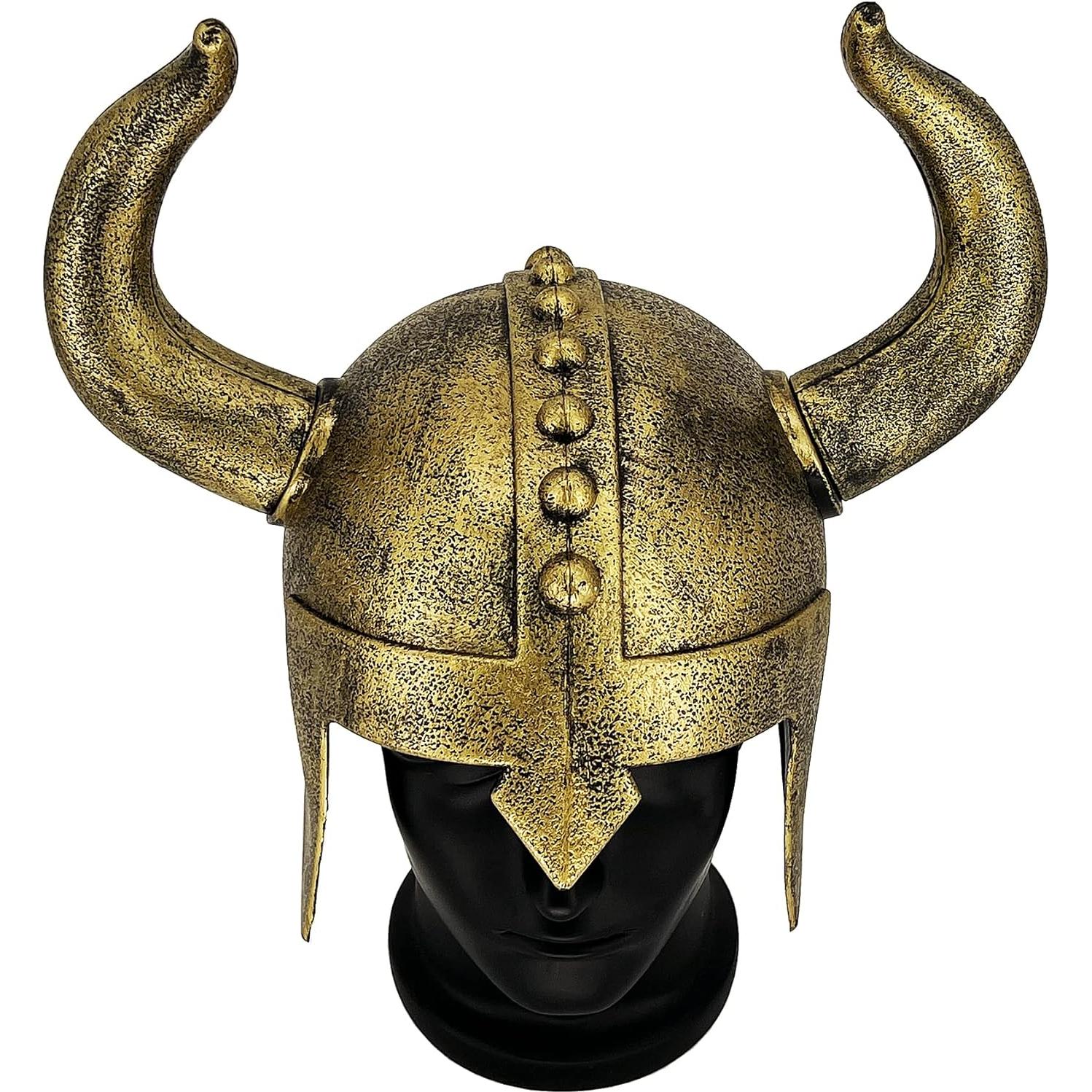 Casco Vikingo con Cuernos Adulto LOOYAR para Halloween 37x27cm