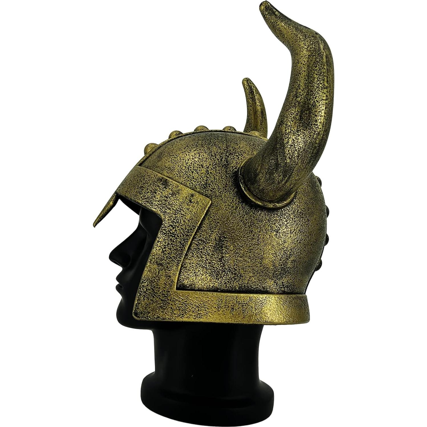Casco Vikingo con Cuernos Adulto LOOYAR para Halloween 37x27cm