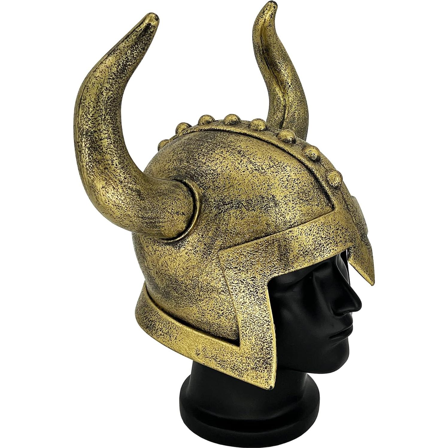 Casco Vikingo con Cuernos Adulto LOOYAR para Halloween 37x27cm