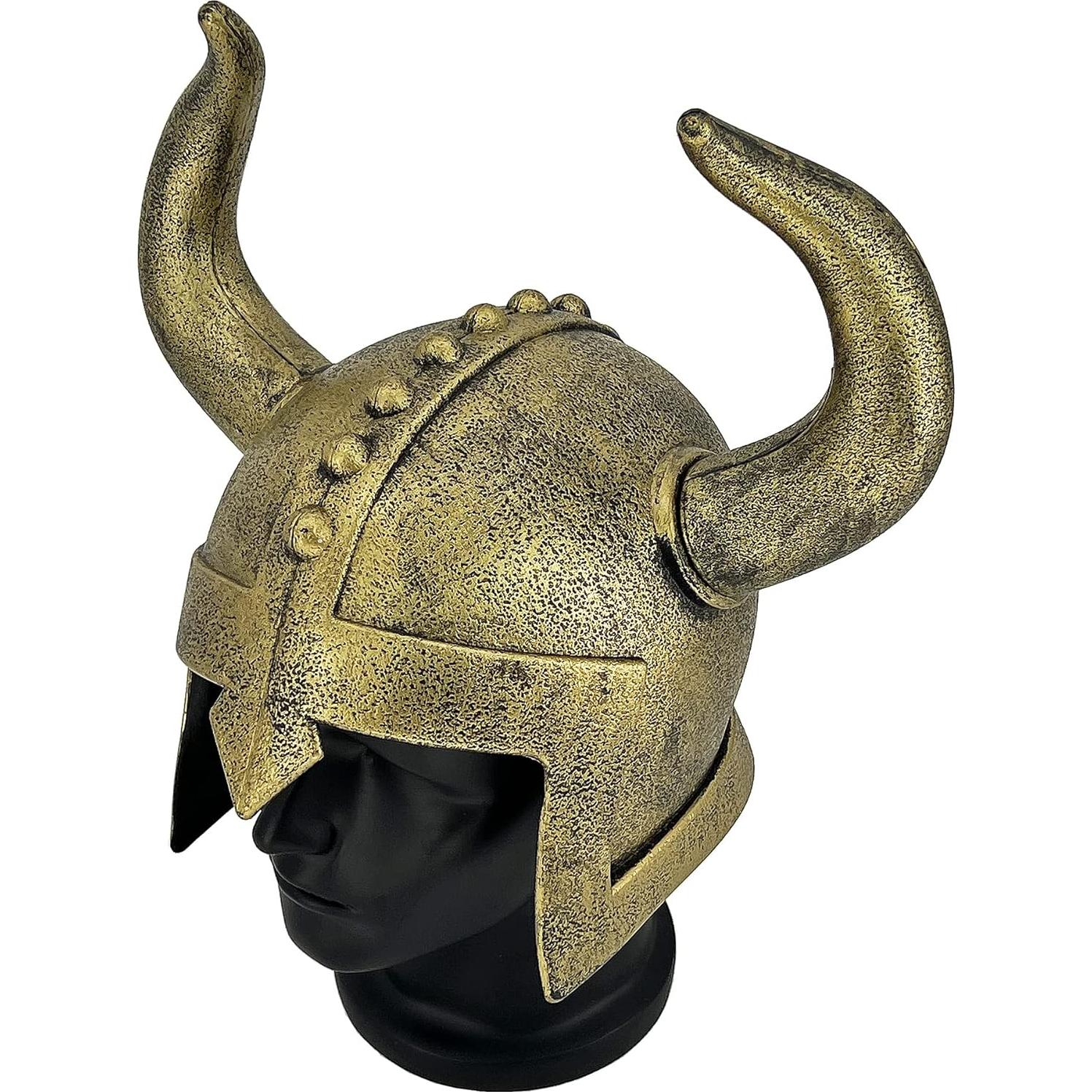 Casco Vikingo con Cuernos Adulto LOOYAR para Halloween 37x27cm