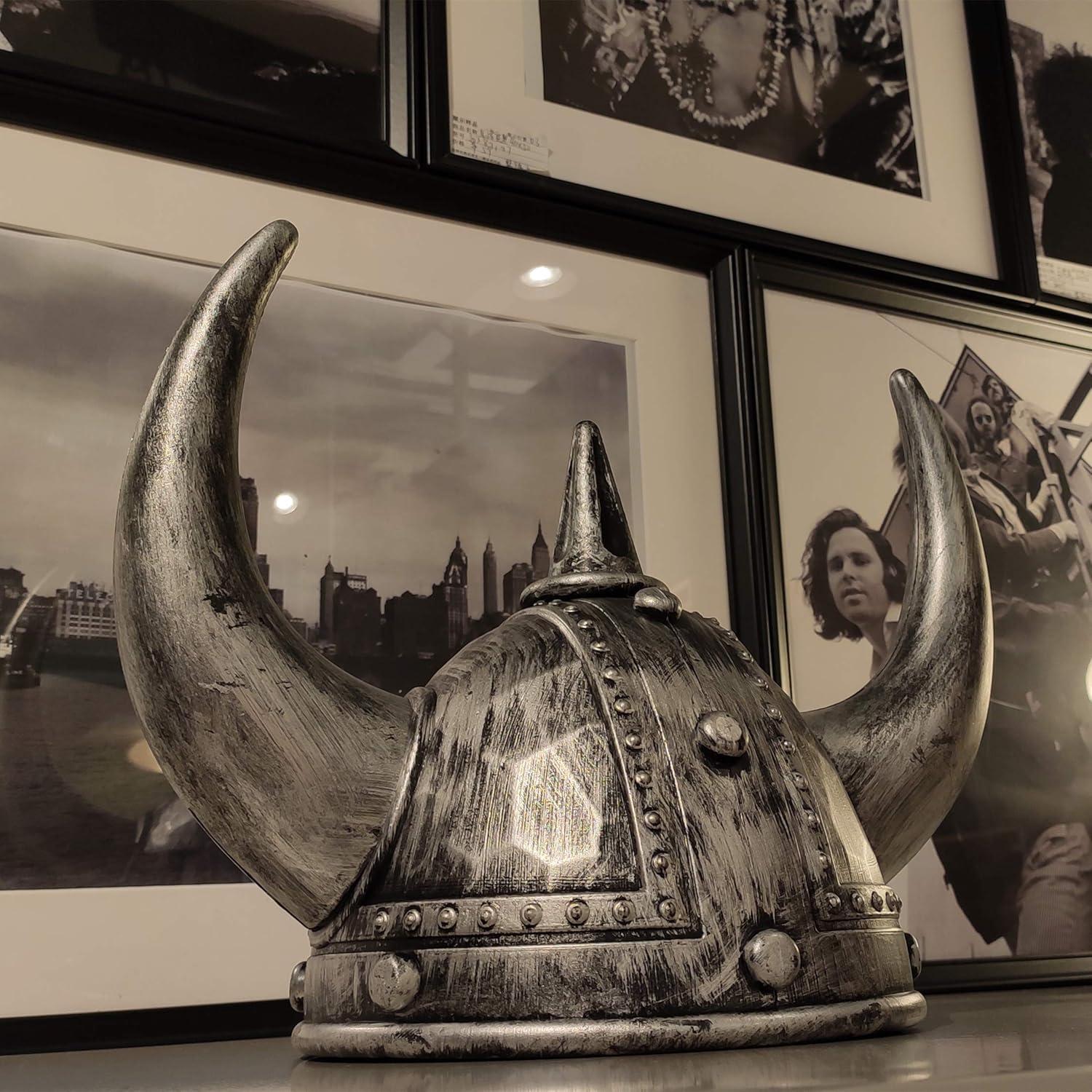 Casco Vikingo con Cuernos LOOYAR para Halloween 21 cm