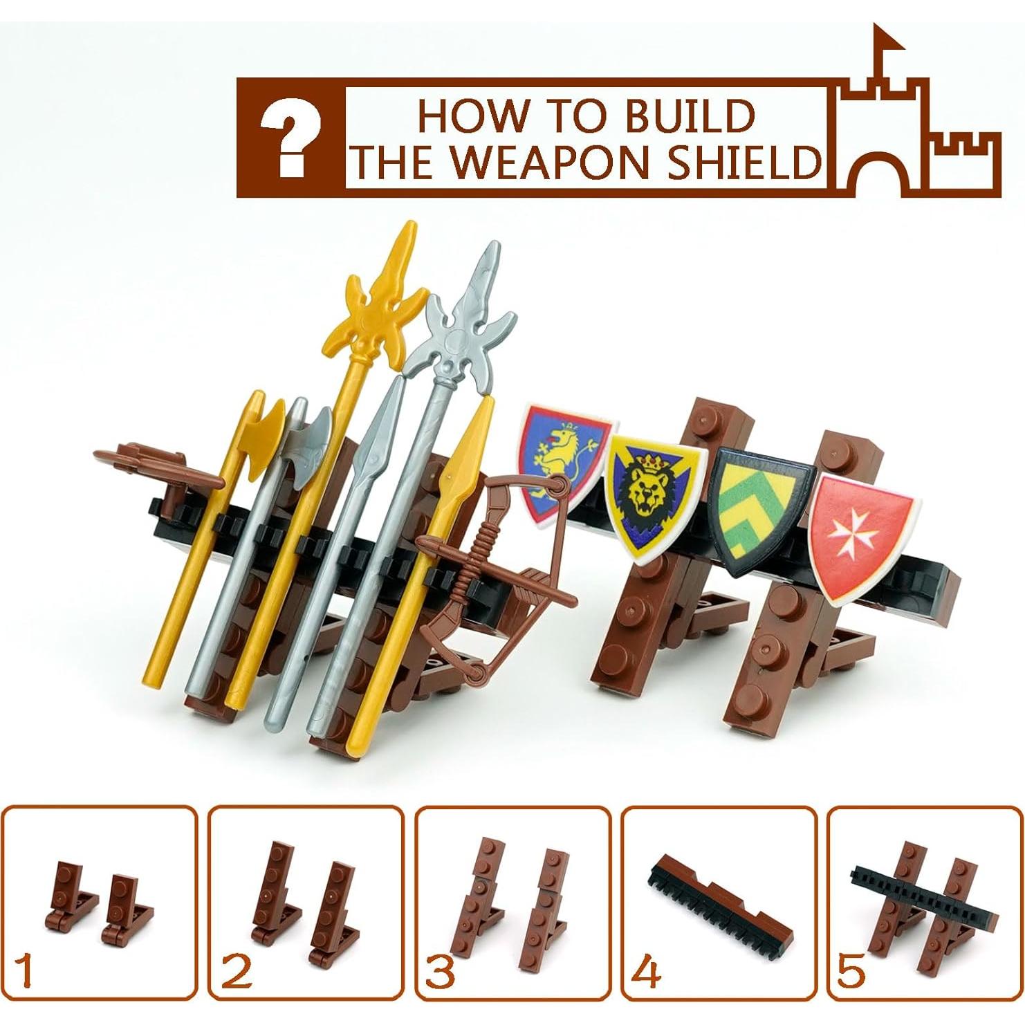 Kit de Armas y Armaduras Medievales Pamvava - Accesorios para Ladrillos