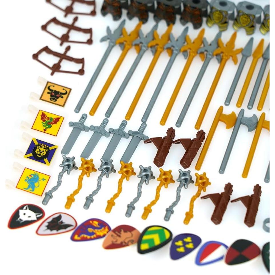 Kit de Armas y Armaduras Medievales Pamvava - Accesorios para Ladrillos