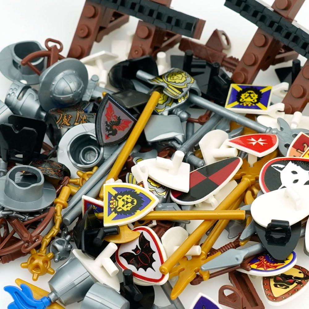 Kit de Armas y Armaduras Medievales Pamvava - Accesorios para Ladrillos