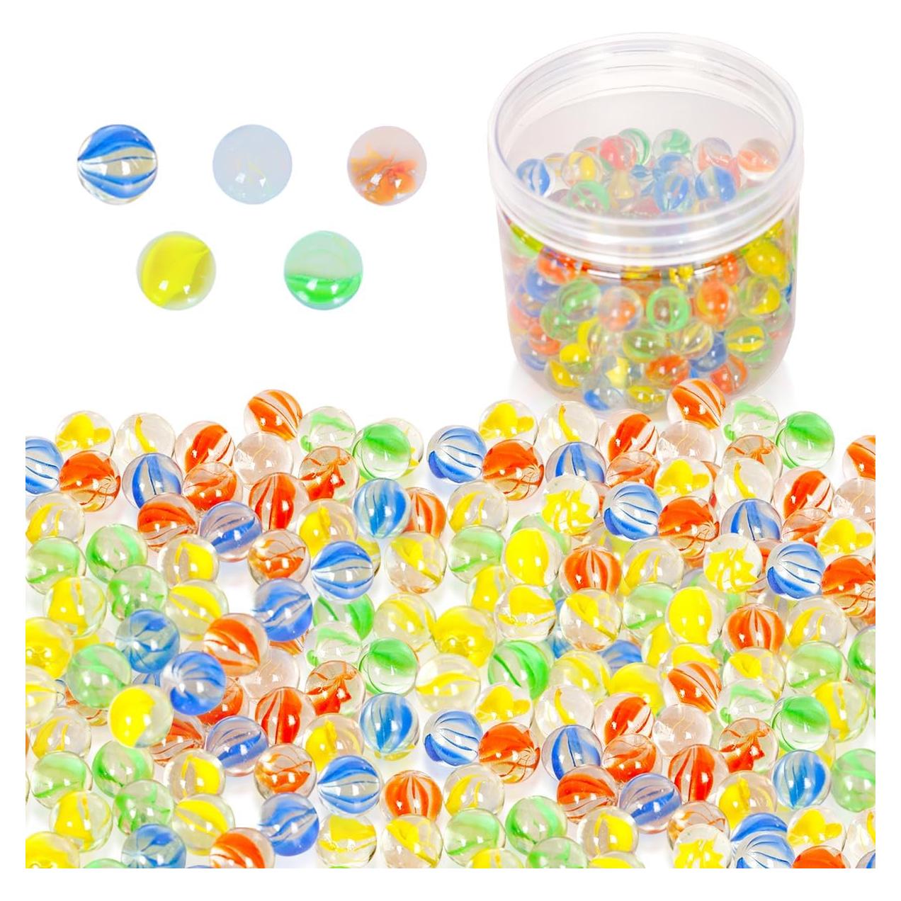 Lote de 200 Canicas de Vidrio PowerKing Ojos de Gato 14 mm