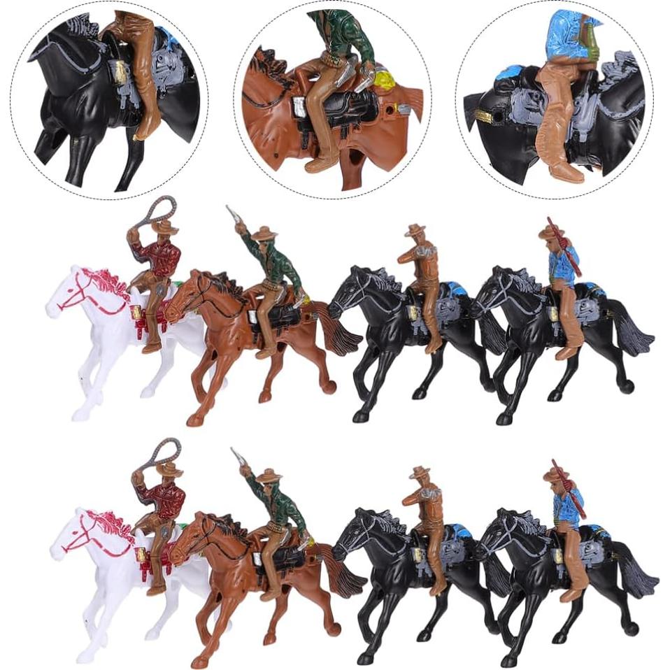 Juego de 8 Figuras de Indios a Caballo NUOBESTY 11x7cm