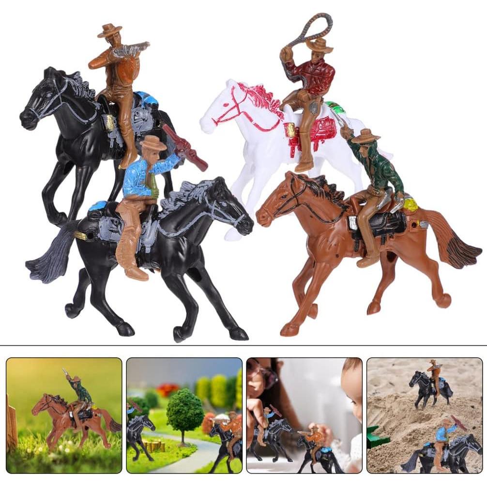 Juego de 8 Figuras de Indios a Caballo NUOBESTY 11x7cm