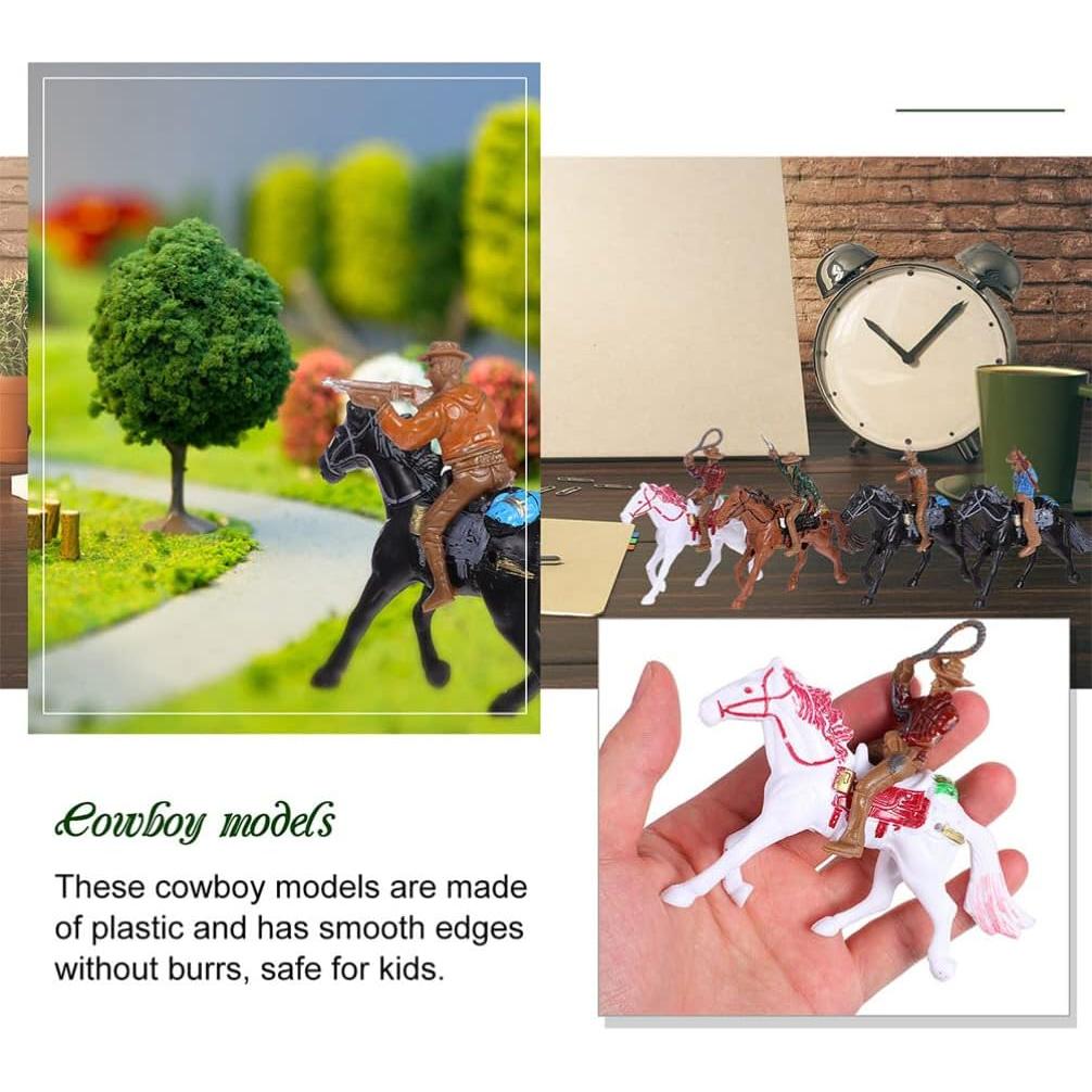 Juego de 8 Figuras de Indios a Caballo NUOBESTY 11x7cm