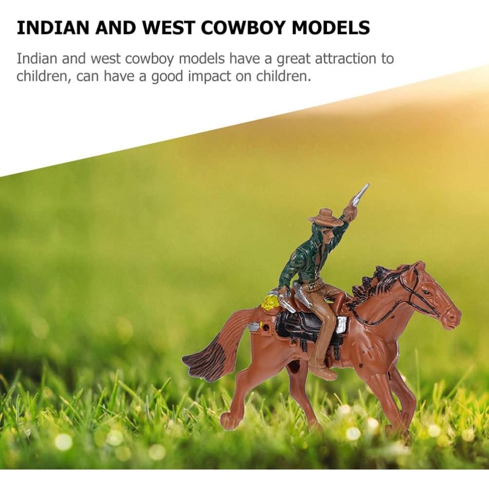 Juego de 8 Figuras de Indios a Caballo NUOBESTY 11x7cm