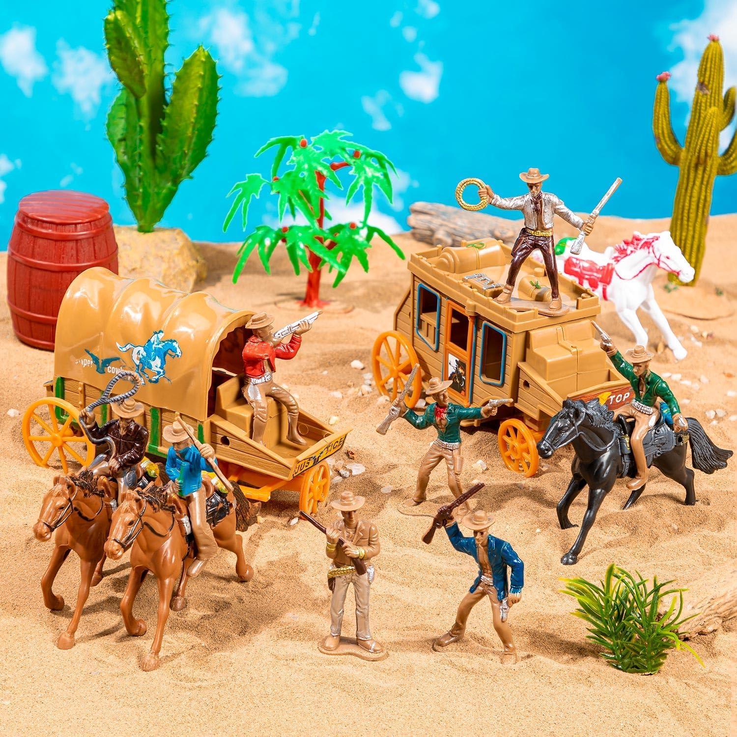 Juego de 43 Piezas de Vaqueros e Indios XJWWHZ - Educativo