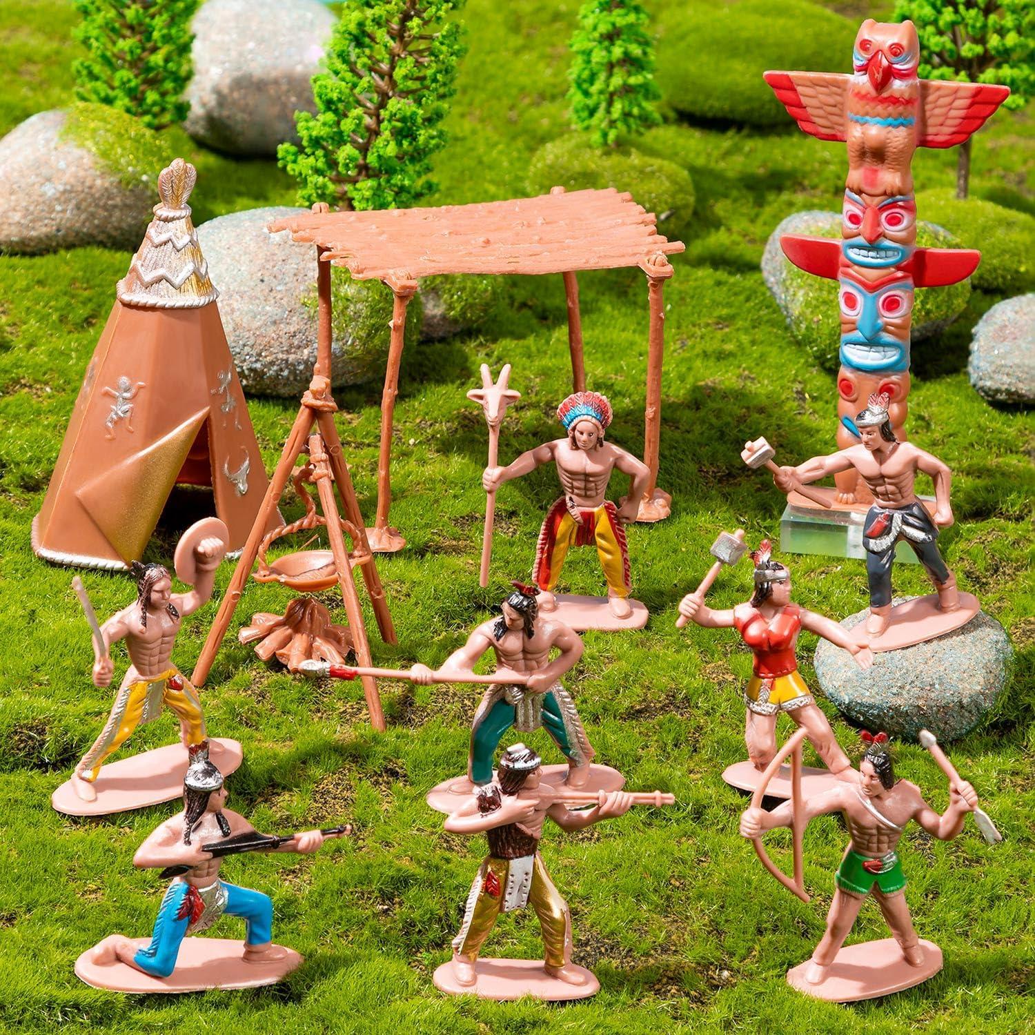 Juego de 43 Piezas de Vaqueros e Indios XJWWHZ - Educativo