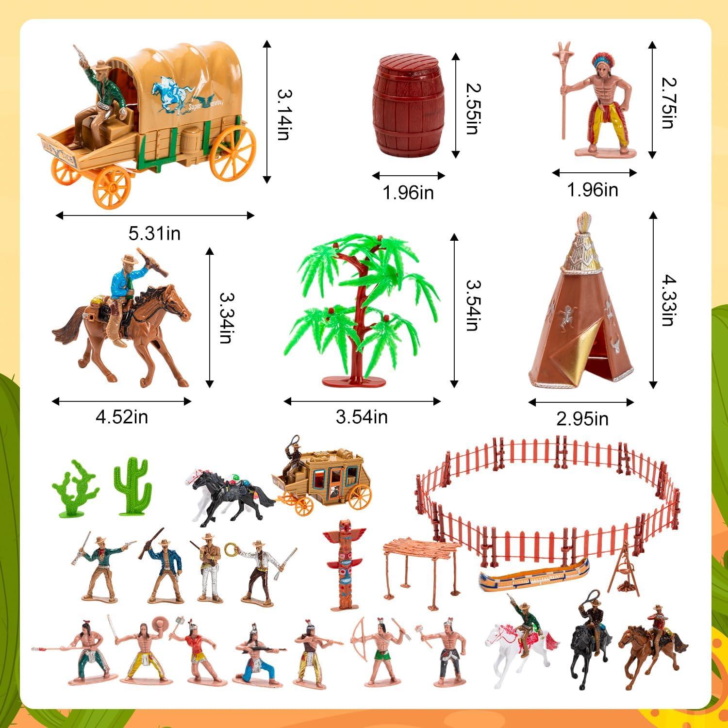 Juego de 43 Piezas de Vaqueros e Indios XJWWHZ - Educativo