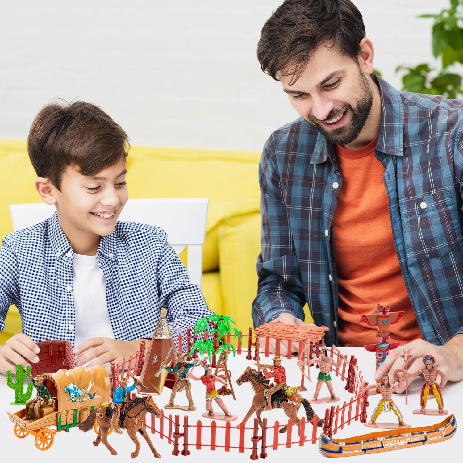 Juego de 43 Piezas de Vaqueros e Indios XJWWHZ - Educativo