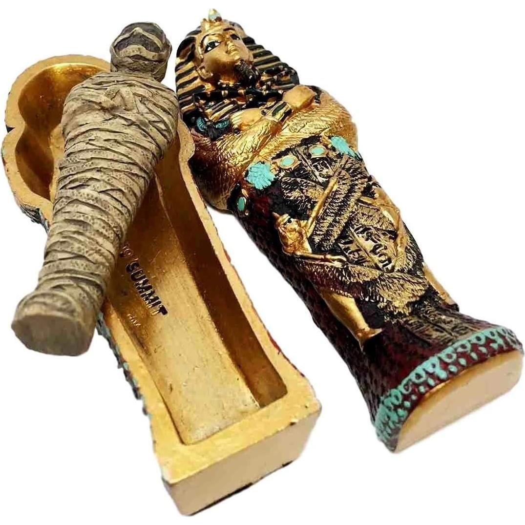 Sarcófago del Rey Tutankamón con Figura de Momia Ebros 10.16 cm