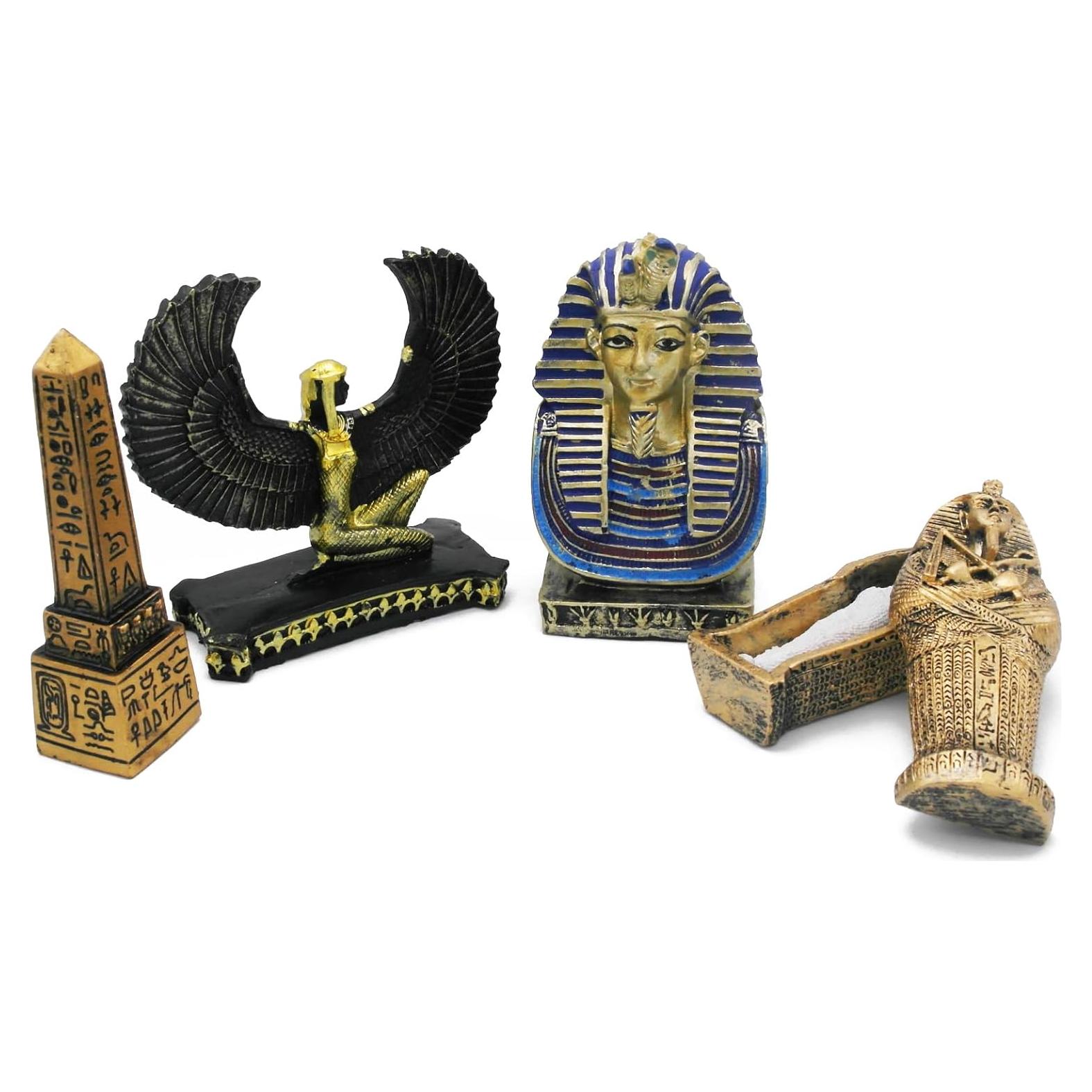 Set de 4 Estatuas Egipcias TAC IBEX - Pirámide, Faraón, Esfinge