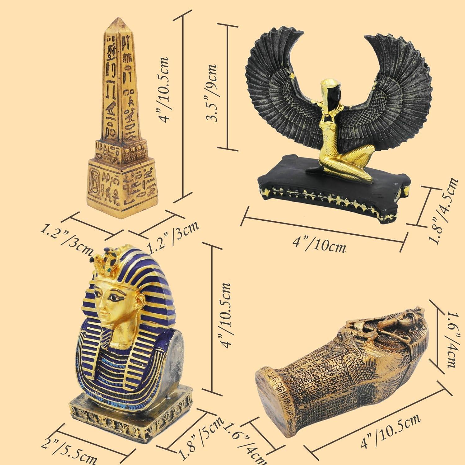 Set de 4 Estatuas Egipcias TAC IBEX - Pirámide, Faraón, Esfinge