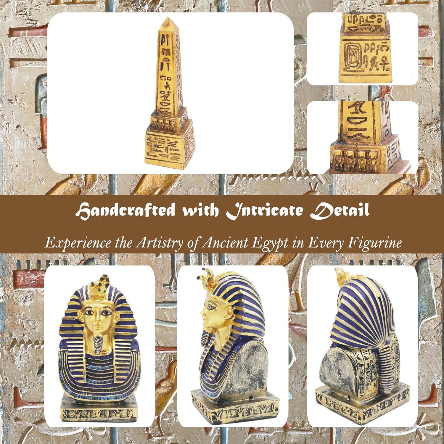 Set de 4 Estatuas Egipcias TAC IBEX - Pirámide, Faraón, Esfinge