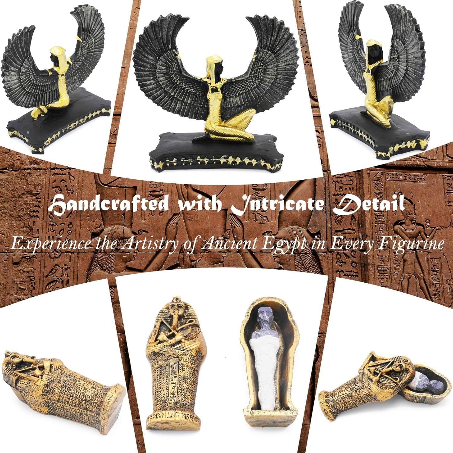 Set de 4 Estatuas Egipcias TAC IBEX - Pirámide, Faraón, Esfinge