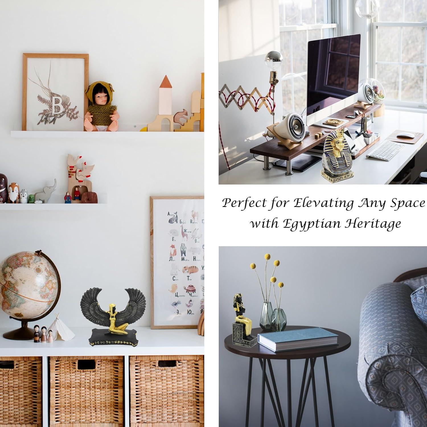 Set de 4 Estatuas Egipcias TAC IBEX - Pirámide, Faraón, Esfinge