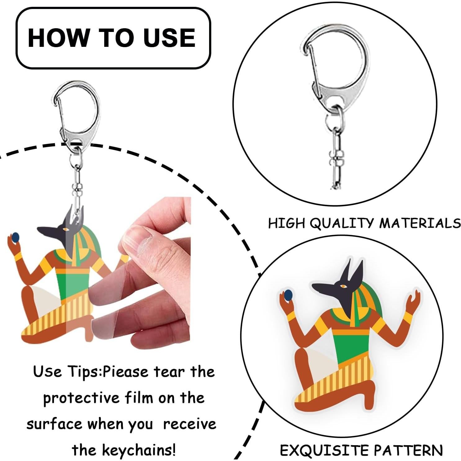 Llaveros del Antiguo Egipto 12PCS - Decoración Faraón y Pirámide