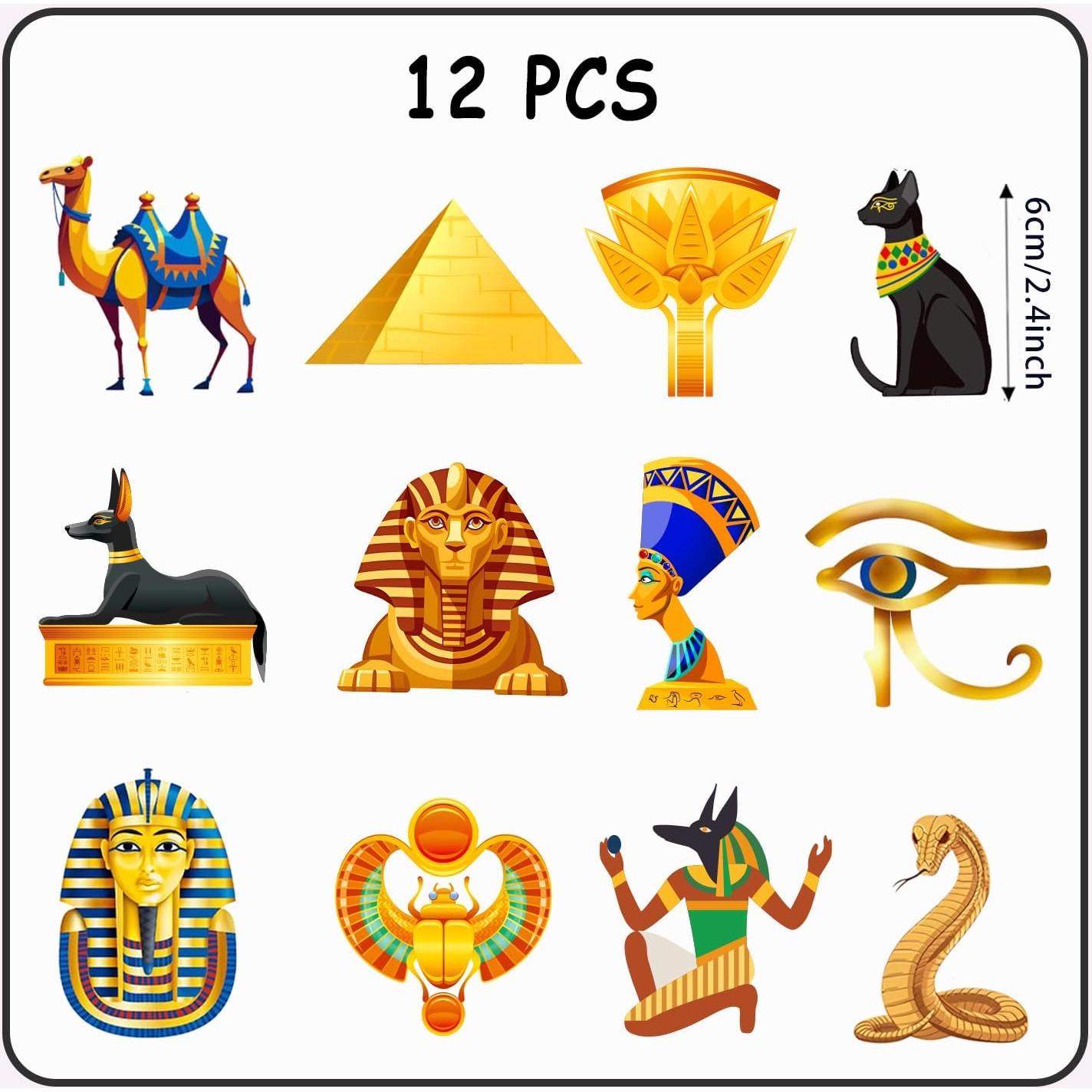 Llaveros del Antiguo Egipto 12PCS - Decoración Faraón y Pirámide