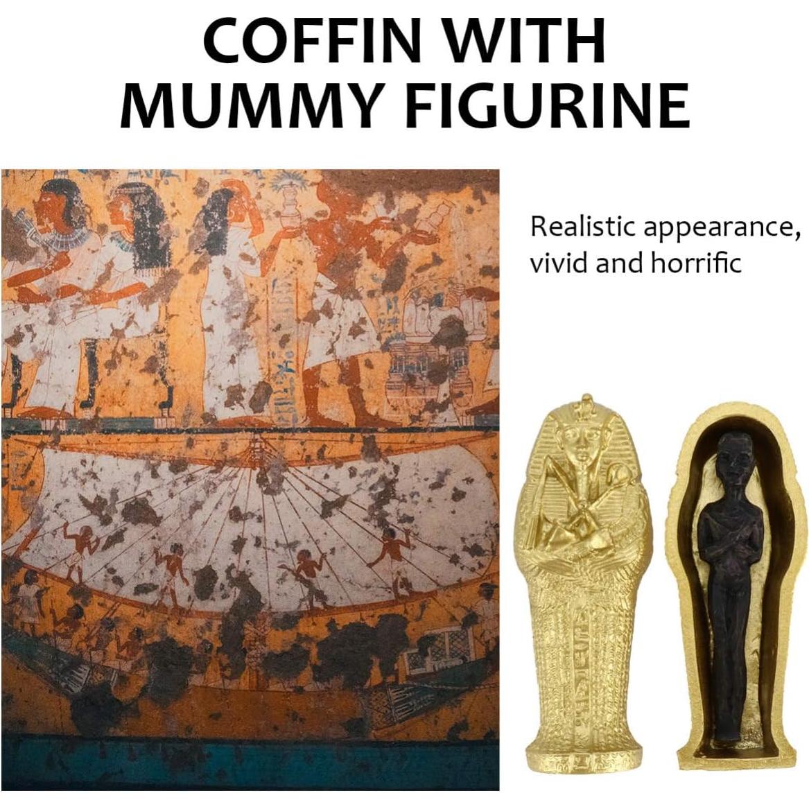 Ataúd con Momia DOITOOL 9x3.5x2.5cm Decoración Halloween