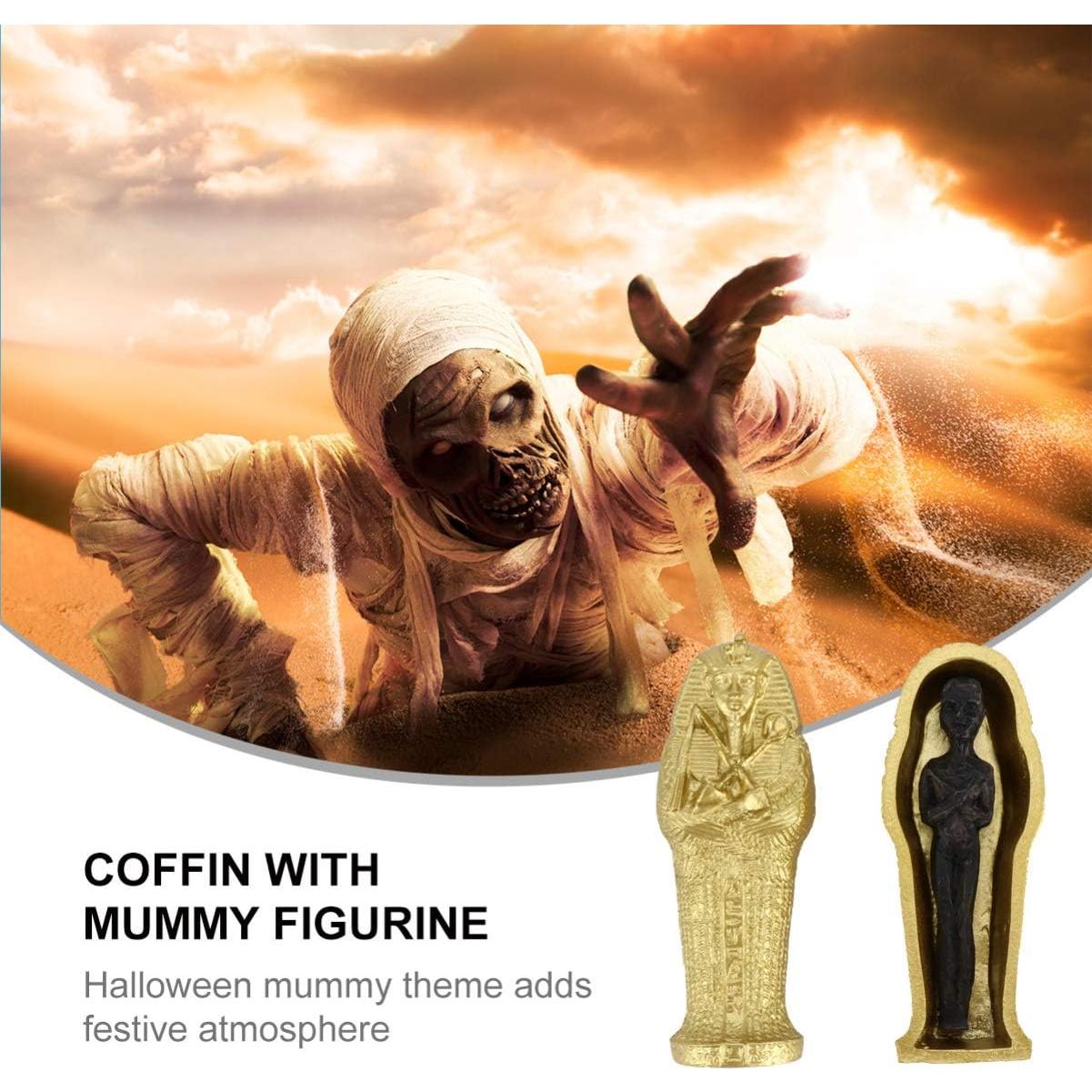 Ataúd con Momia DOITOOL 9x3.5x2.5cm Decoración Halloween