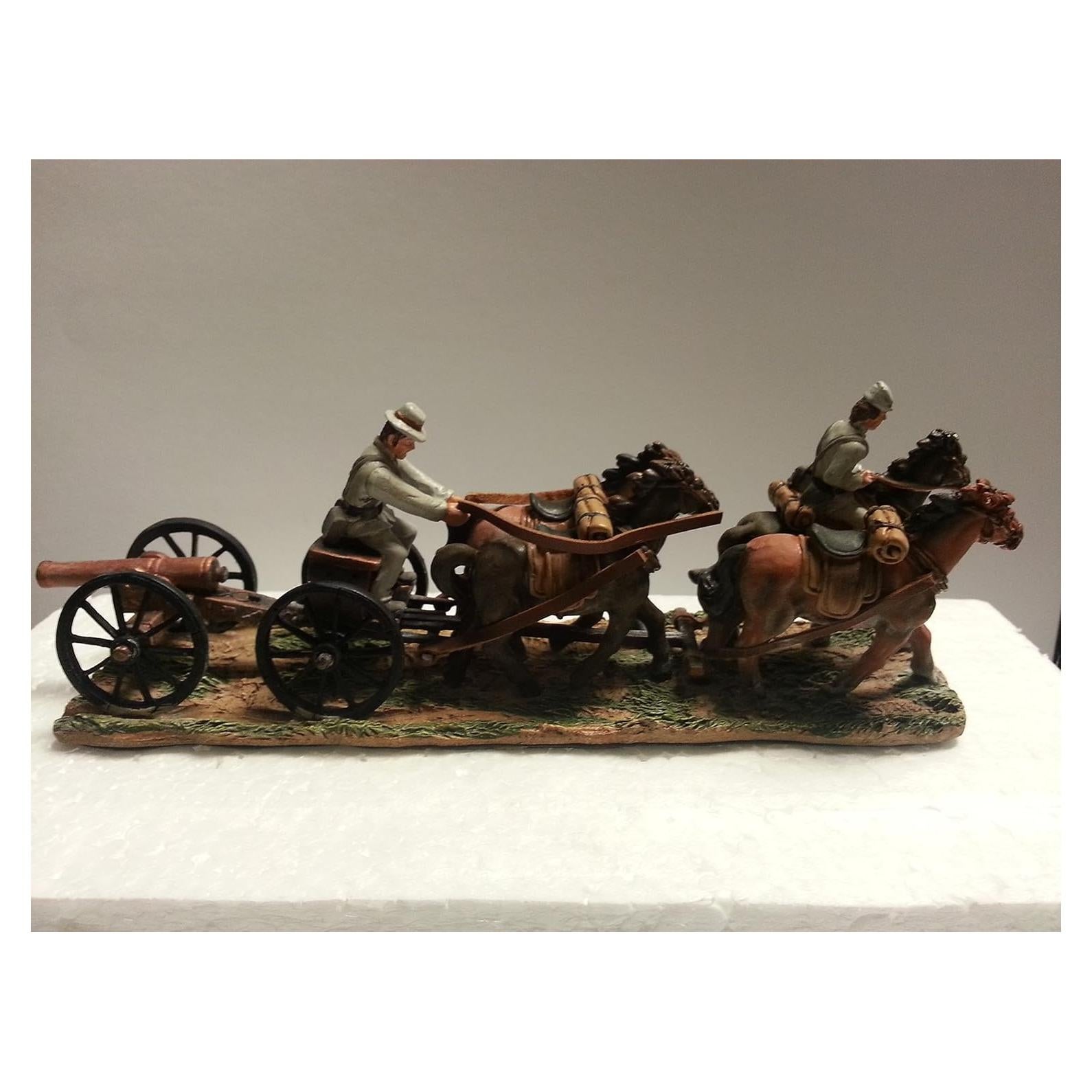 Figuras de Caballos y Soldados Confederados de Metal - Americana