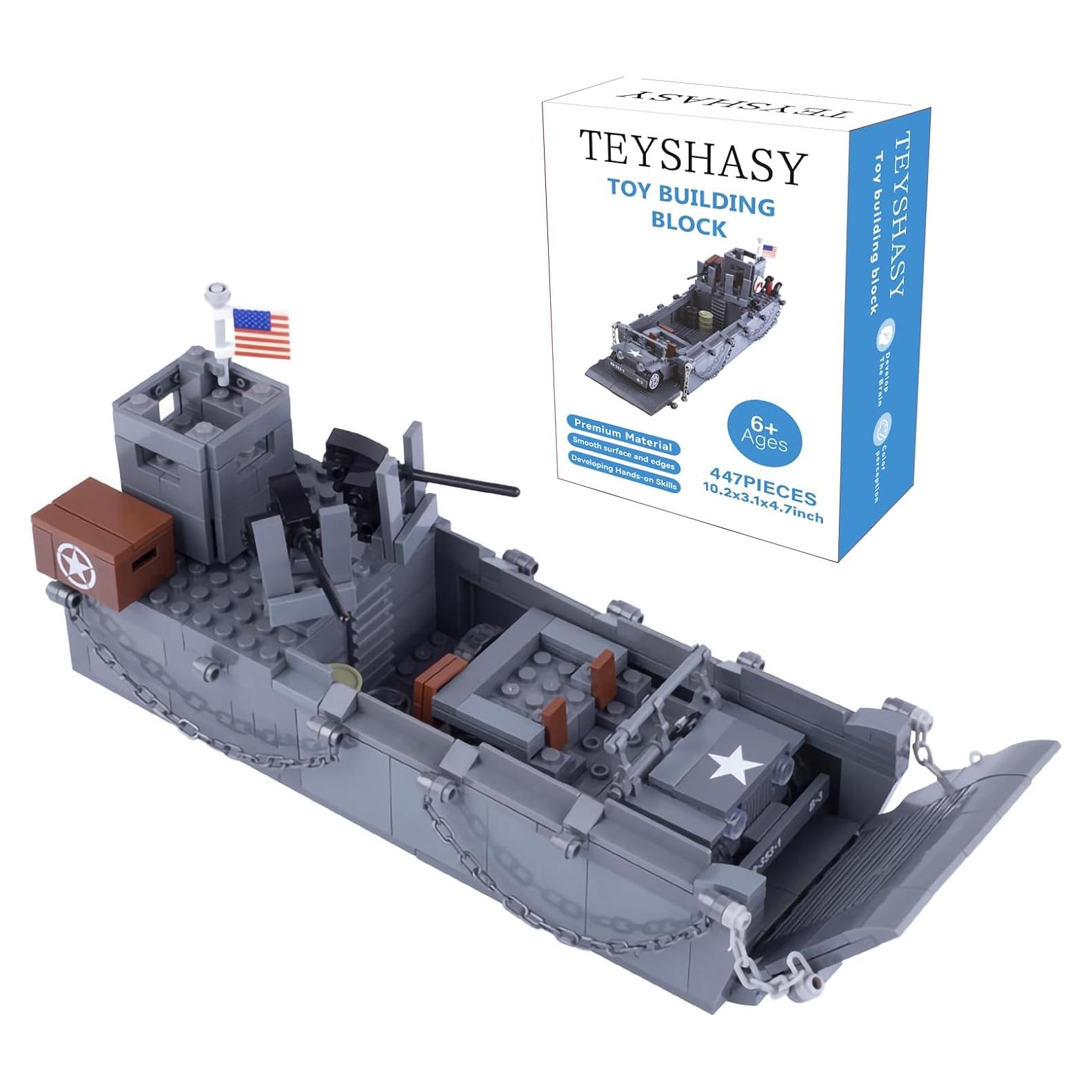 OyaDm Barco de Desembarco Militar WW2 420 Piezas Juguete