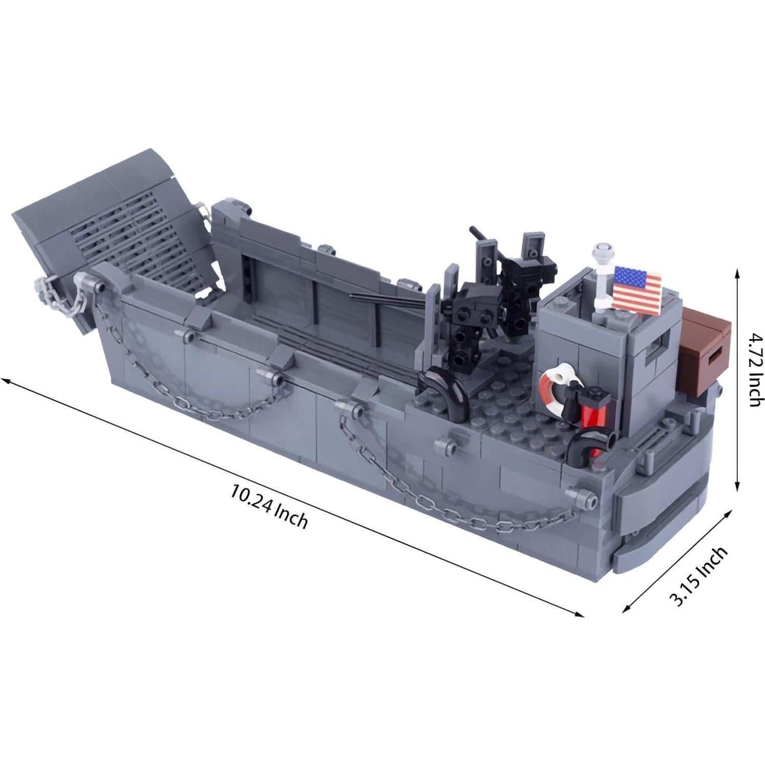 OyaDm Barco de Desembarco Militar WW2 420 Piezas Juguete