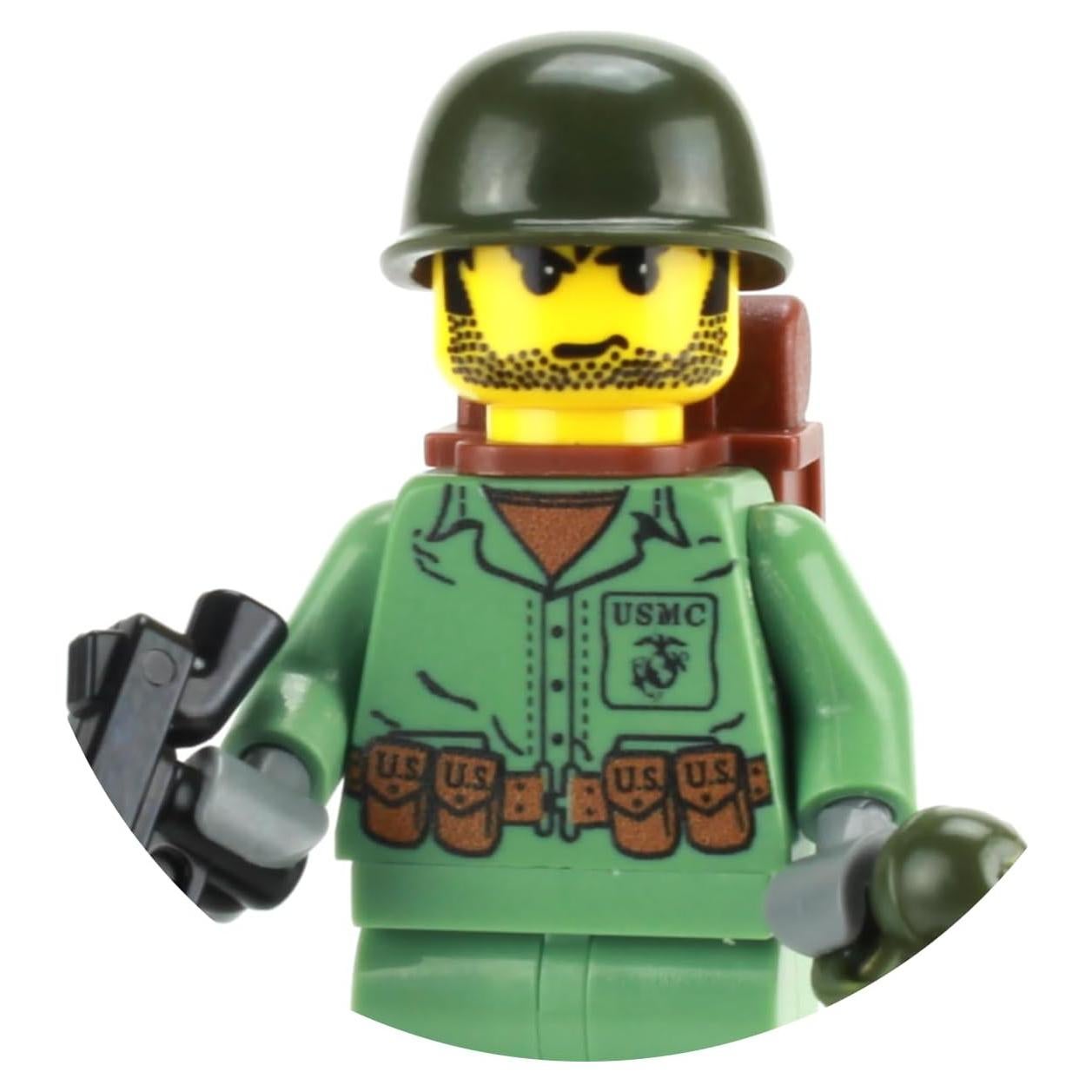 Minifigura Coleccionable Soldado Marina EE. UU. WWII 4 cm