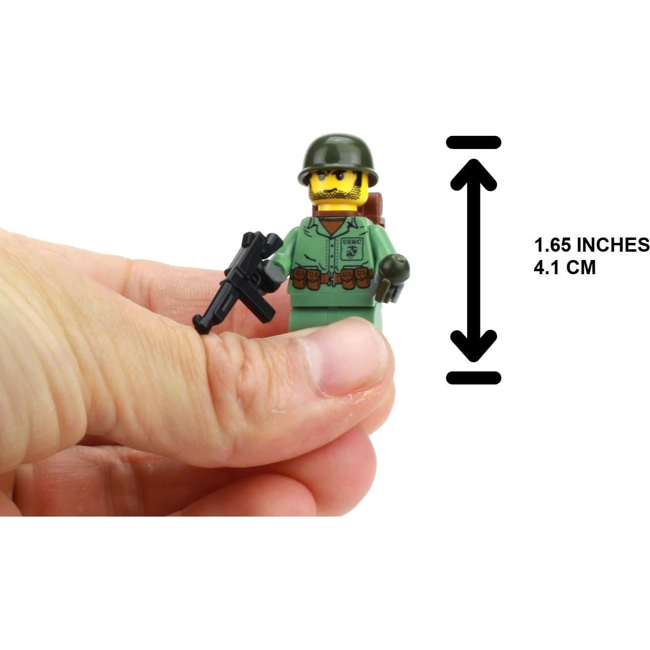 Minifigura Coleccionable Soldado Marina EE. UU. WWII 4 cm