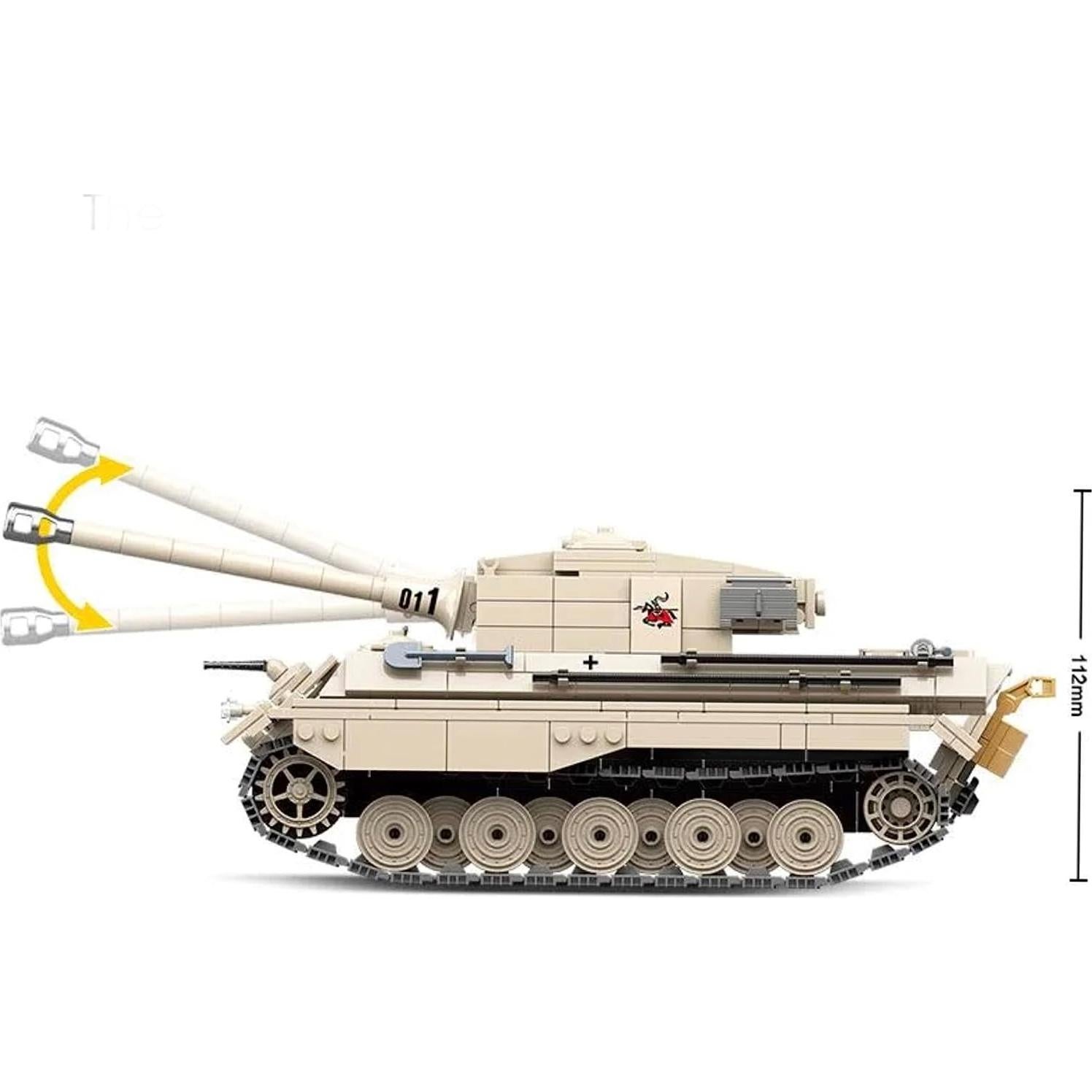 Juego de Bloques de Construcción Militar General Jim Tanque Rey Tigre