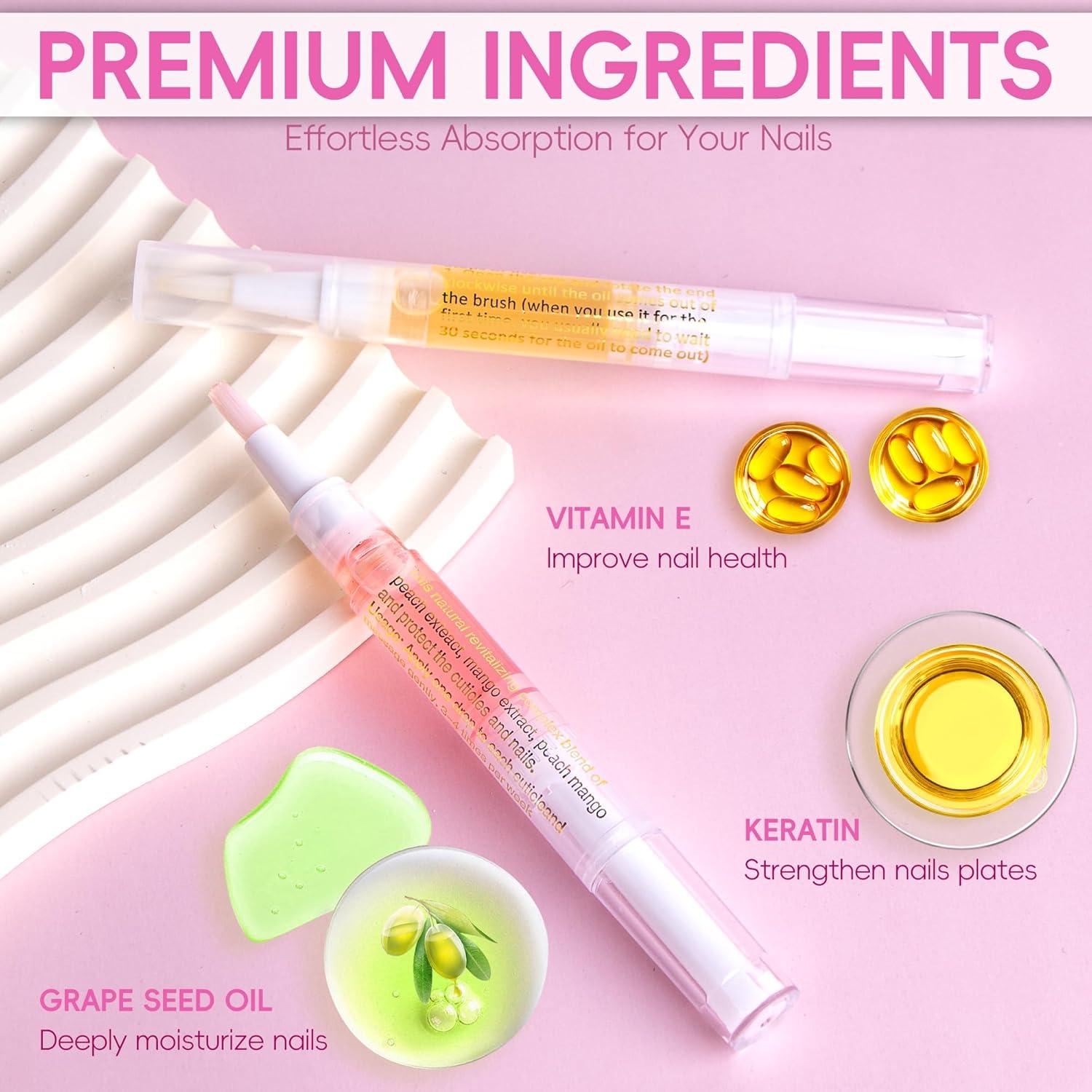 Bolígrafo de Aceite para Cutículas Foncomy 2PCS Hidratante