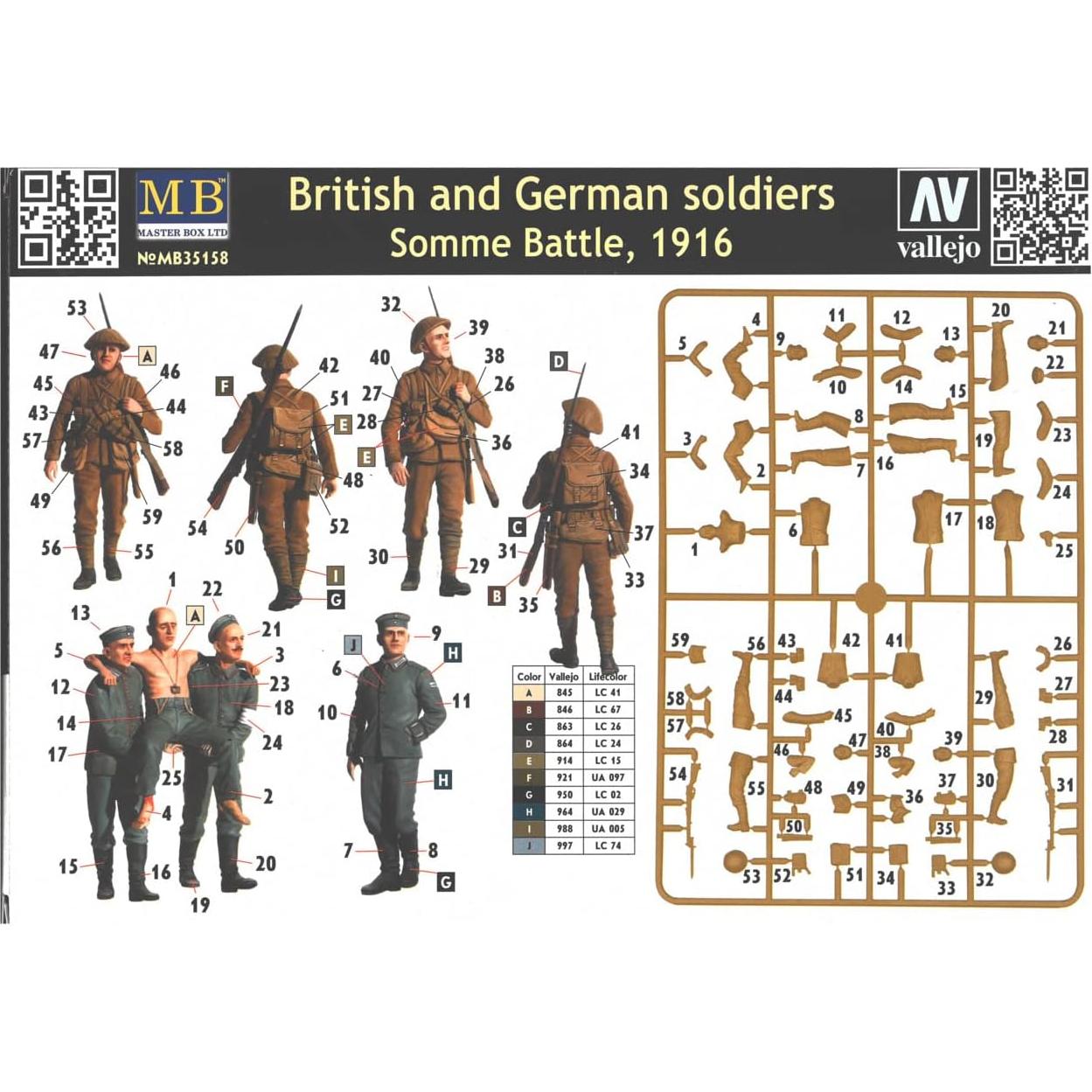 Caja Maestra Modelismo Masterbox Soldados Británicos y Alemanes 1:35