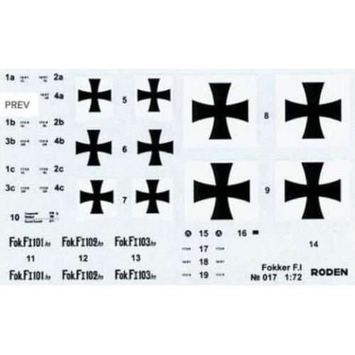 Modelo de Avión Fokker F.I Roden 1/72 Plástico Nuevo