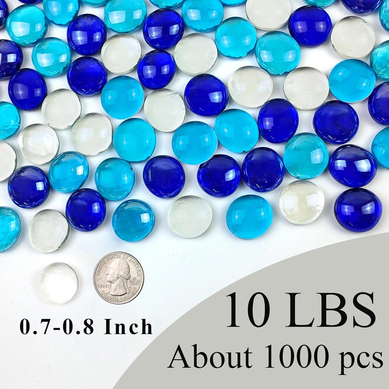 Piedras de Vidrio Decorativas FANTIAN 4.49 kg Azules Mixtas