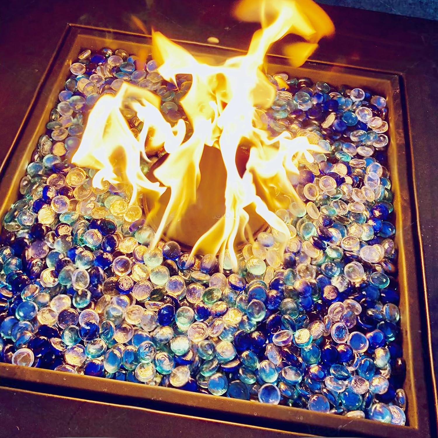 Piedras de Vidrio Decorativas FANTIAN 4.49 kg Azules Mixtas