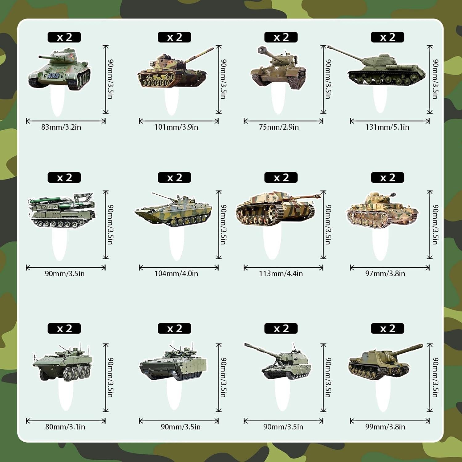 Juego de 24 Decoraciones para Cupcakes Militares LIANGSS