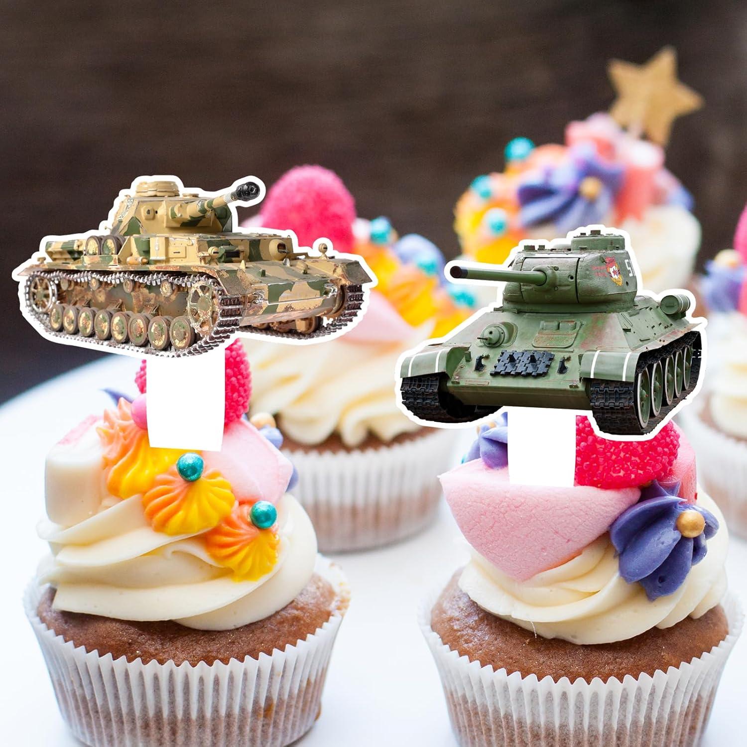 Juego de 24 Decoraciones para Cupcakes Militares LIANGSS