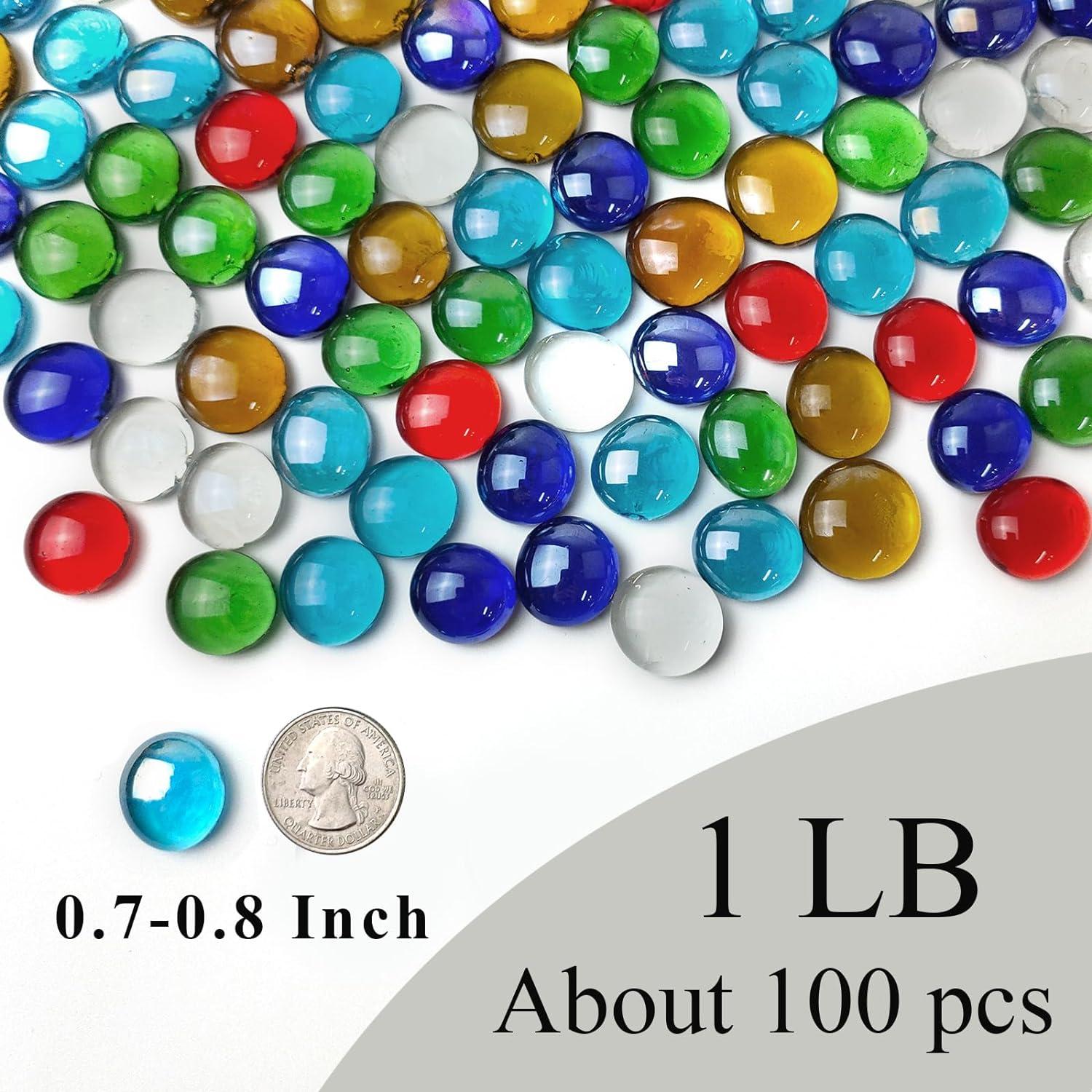 Piedras de Vidrio Planas FANTIAN 100 Pcs Decorativas 0.7-2.0 cm