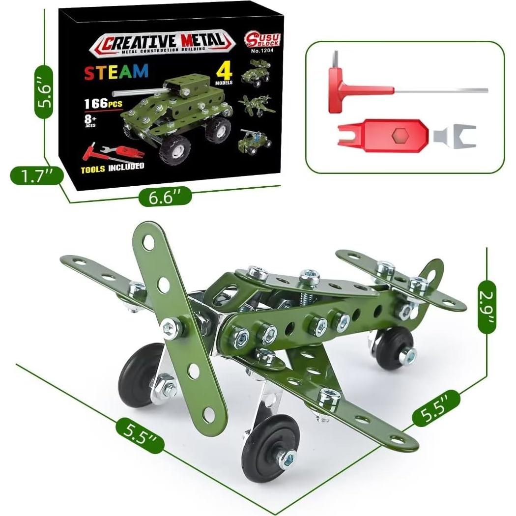 Set de Constructor Militar 166PCS Ferthor Fun - Juguetes STEM