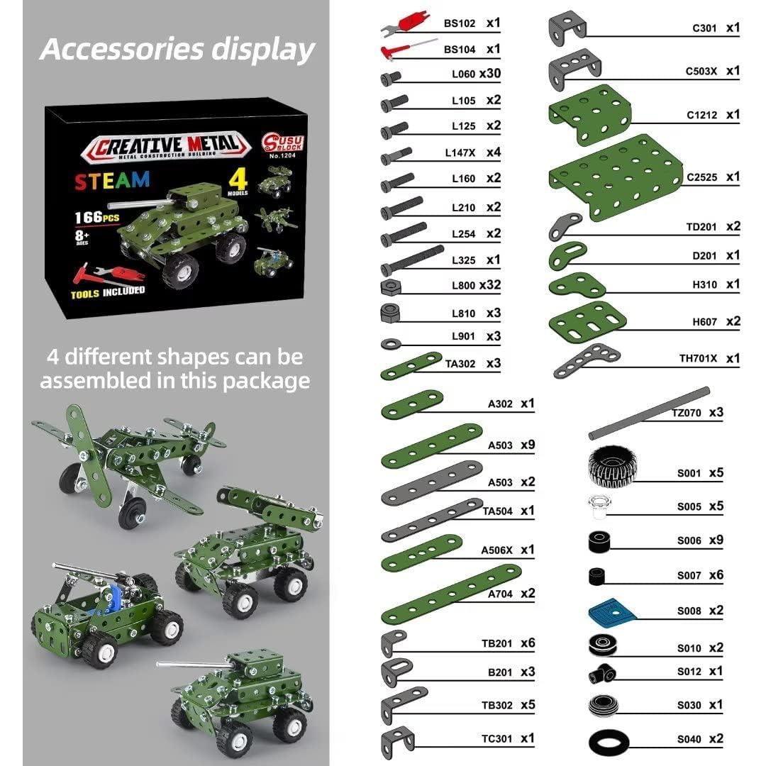 Set de Constructor Militar 166PCS Ferthor Fun - Juguetes STEM