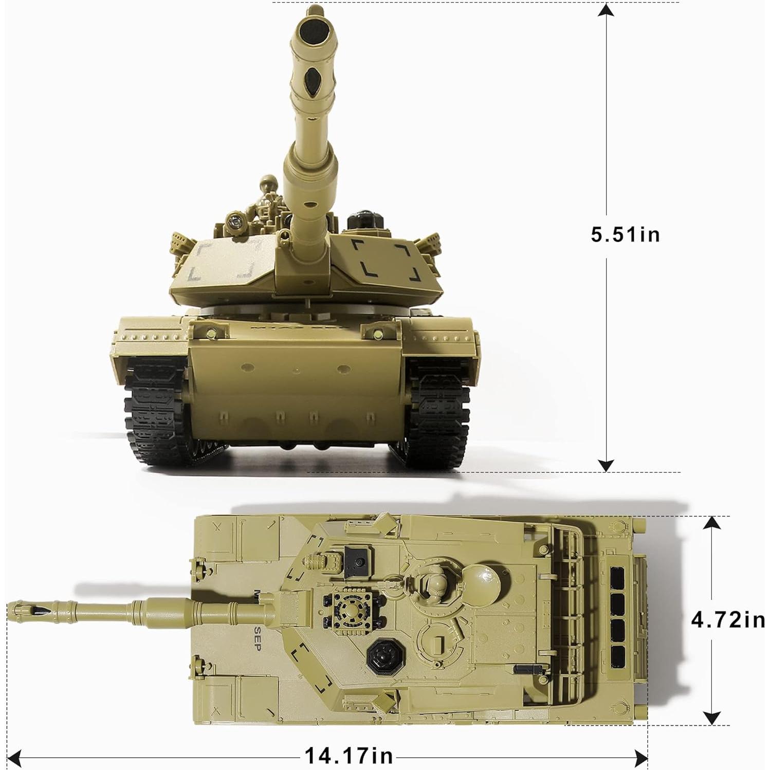 Tanque de Control Remoto Bvrorere M1A2 Abrams 1:28 Caqui