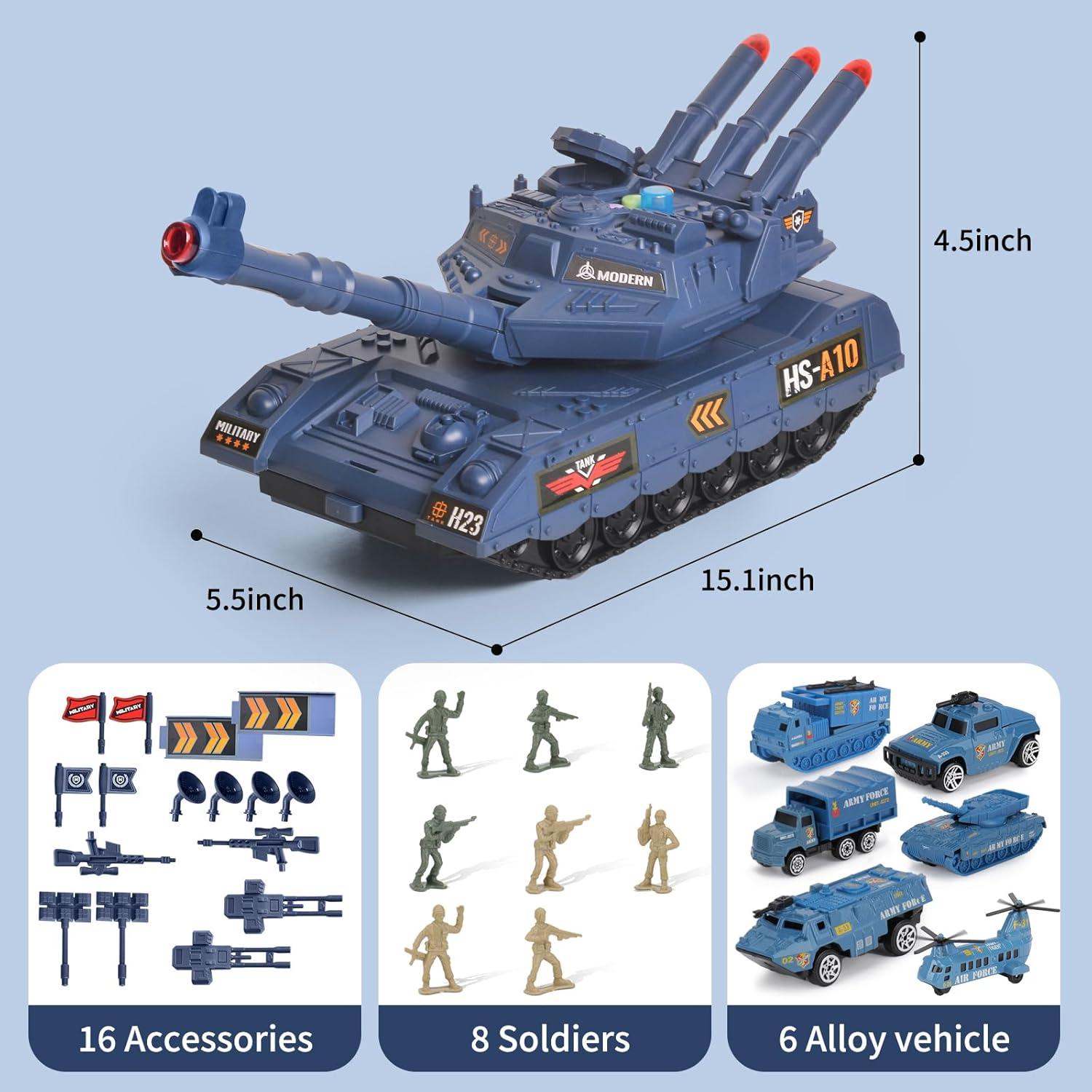 Juguete Militar Yctoys - Tanque y Soldados 14 Piezas
