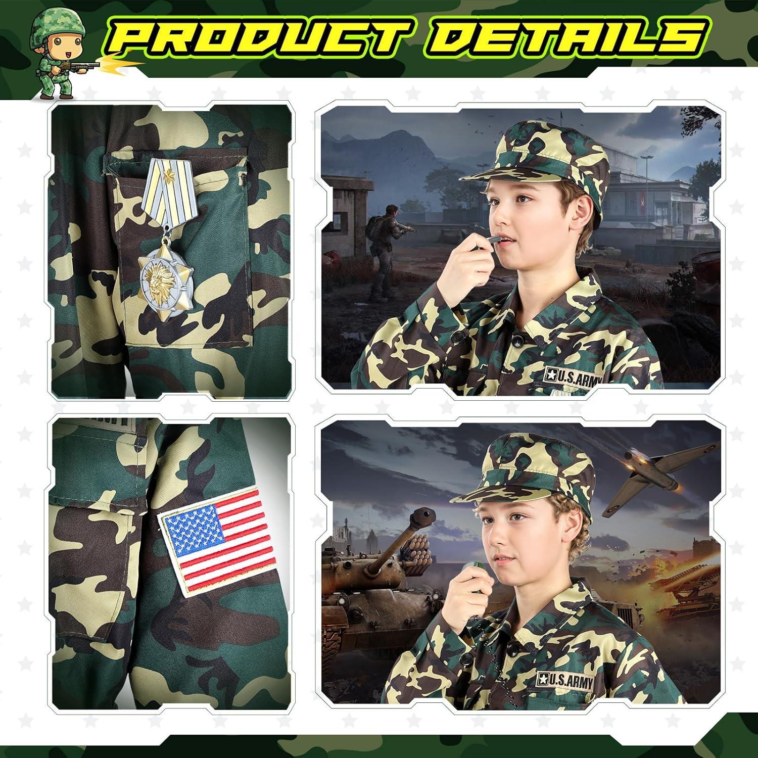 Disfraz de Ejército para Niños GIFTINBOX Talla M (5-7 Años)