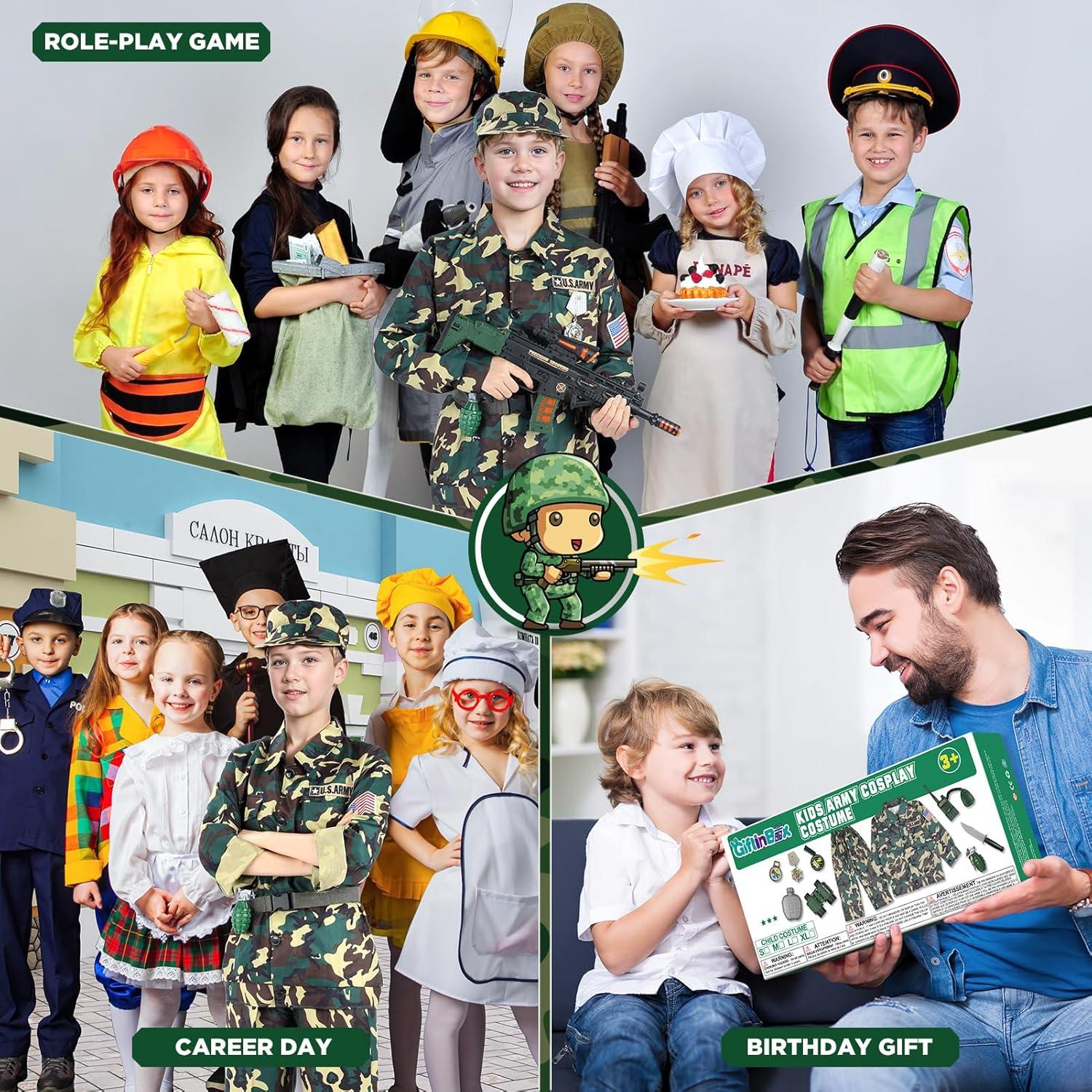 Disfraz de Ejército para Niños GIFTINBOX Talla M (5-7 Años)